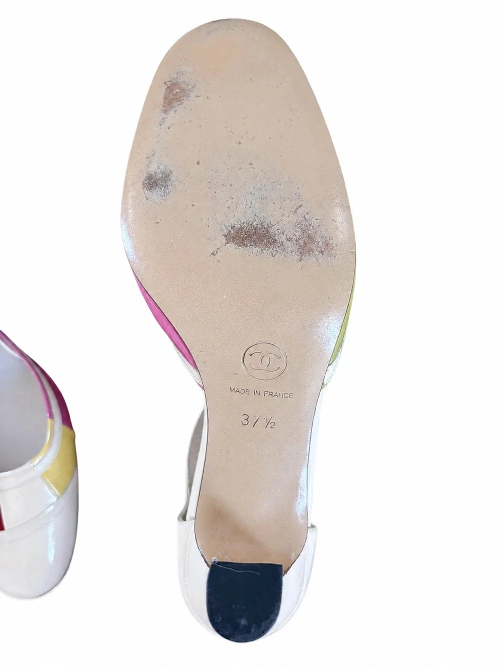 Vintage CHANEL Y2K Leather Mary Jane Heels